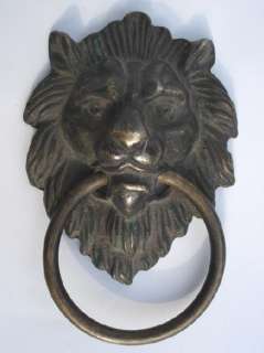 Chinese Bronze Fierce Lion Head Door Knocker 4.4High  