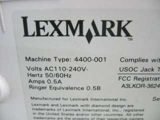 Lexmark 4400 001 X63 Color Inkjet Printer Fax Machine  