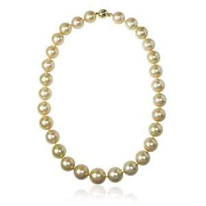  Golden South Sea Pearl 14k Yellow Gold Necklace Jewelry