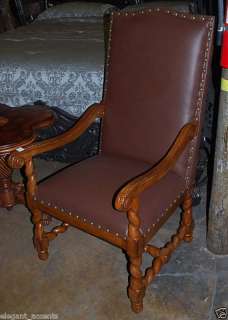 Designer Leather Accent Arm Chair  