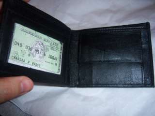 Black Coin Pocket Billfold Genuine Leather Wallet  