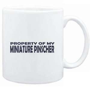 Mug White  PROPERTY OF MY Miniature Pinscher EMBROIDERY  Dogs 