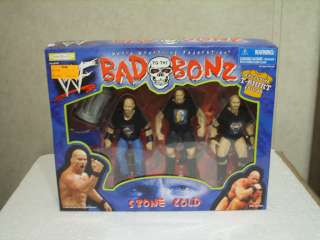 WWF BAD TO THE BONZ STONE COLD STEVE AUSTIN SET OF 3 FIGURES 1998 NIP 