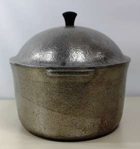 Vintage Large 15 W Hammered CLUB Aluminum Oval Roaster Pot with Lid 
