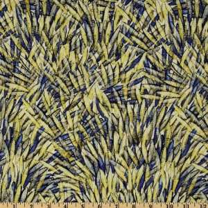  44 Wide Silk Crepe De Chine Petals Citrus/Blue Fabric By 
