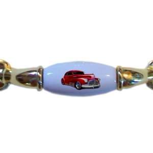  Red Hot Rod Car BRASS DRAWER Pull Handle