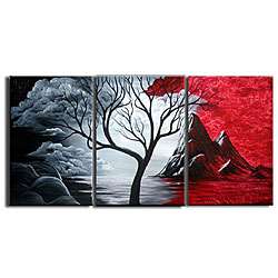 Blood Mountain 3 piece Hand painted Canvas  