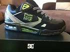 DC SHOES VERSAFLEX SIZE 8.5 8 1/2 BLACK / GREEN AIRSOLE SKATEBOARD 