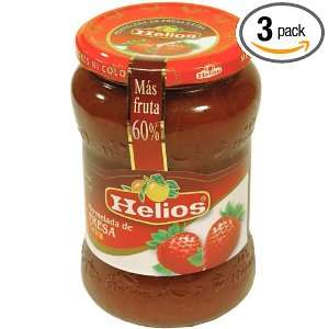 Helios Strawberry Spread, 22.60 Ounce Glass Jar (Pack of 3)  