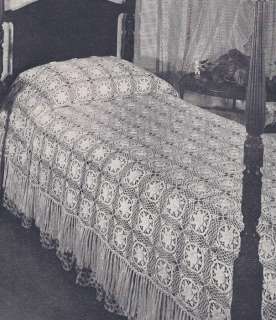 Vintage Irish Crochet PATTERN MOTIF BLOCK Bedspread  