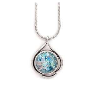  Sterling Silver   Ancient Roman Glass Necklace (18 Inch) Jewelry