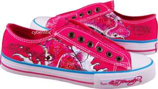 Womens Ed Hardy Fuschia Pink Koi Fish Shoes 6 7 8 9 10  