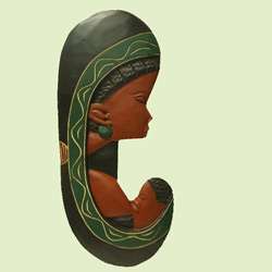 Handmade A Mothers Love Carved Wall Hanging (Ghana)  