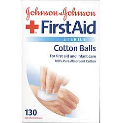 Johnsons First Aid Sterile Cotton Balls 130 count Boxes (Pack of 3 