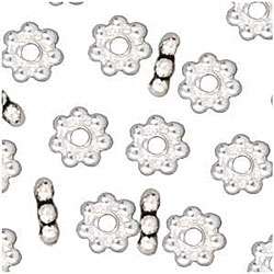   Pewter 4 mm Daisy shaped Spacer Beads (Pack of 100)  