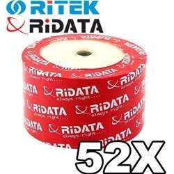 200 Ritek Ridata 52X White Inkjet Hub Printable CD R  
