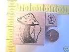 MUSHROOM TOAD STOOL FAIRIE STYLE mounted rubber stamp