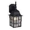   Mission Outdoor Wall Lamp Lighting Fixture, Black, Clear Water Glass