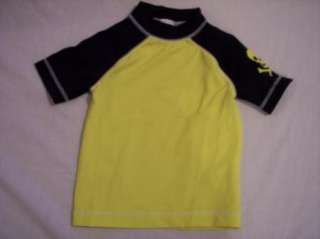   Boys Gymboree yellow skull rashguard swim shirt ~ 3 4 5 6 8  