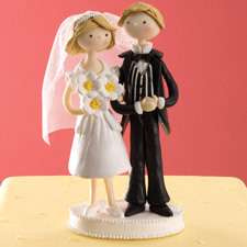 NEW WILTON POLYMER CLAY BRIDE AND GROOM CAKE TOPPER  