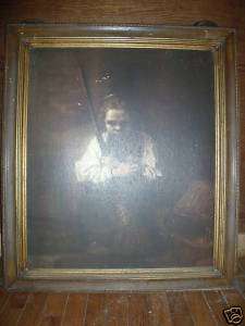 VINTAGE REMBRANDT GIRL WITH A BROOM PRINT REOFECT  