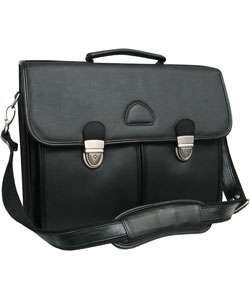   World Class Black Leather Executive Briefcase  