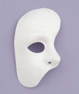 White Half Phantom Of The Opera Adult Costume Mask New  