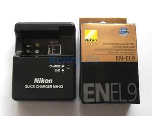   EN EL9 Battery + MH 23 Charger For DSLR D60 D40 D40X camera  
