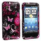 Pink Butterfly Hard Skin Case Cover for HTC Inspire 4G  