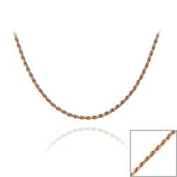   Gold Over Silver 24 inch Twisted Rope Chain Necklace  