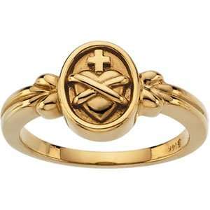 R6506 14K Yellow Gold Ring Sacred Heart Ring Jewelry