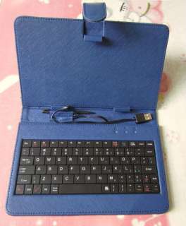 Stand Holder Leather Blue Case&Keyboard USB2.0 for 7 Tablet PC Epad 