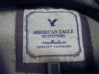Womens Girls American Eagle Grey Full Zip Hoodie Sweatshirt XS Extra 