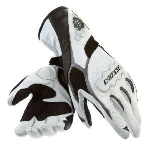 DAINESE NERVE WOMENS LEATHER GLOVES WHITE/BLACK/CARBON SM 