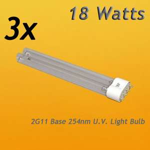 PCS UV Light Bulbs 18W Watt G11 Base 4 Aquarium Pond UV Sterilizer 