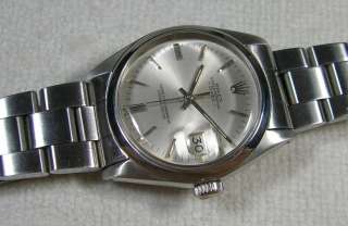VINTAGE ROLEX OYSTER PERPETUAL DATE STEEL AUTOMATIC WRISTWATCH CALIBRE 