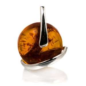    Baltic Amber Sterling Silver Pendant Cabochon Size 12x12mm Jewelry