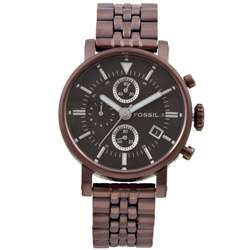 Fossil Womens Brown Stainless Steel Chronograph Dress Watch 