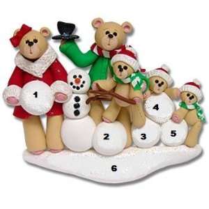  Belly Bear Couple with 3 Children Personalized Ornament 