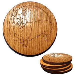  Set of 4 4 inch Corgi Coasters Beauty