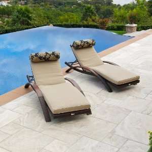 Delano Arc Lounger with Mattress and Accent Pillow Set Patio Furniture 