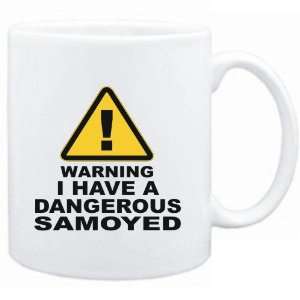  Mug White  WARNING  DANGEROUS Samoyed  Dogs