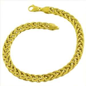 10 Karat Yellow Gold Wheat Designer Bracelet (8 Inch 