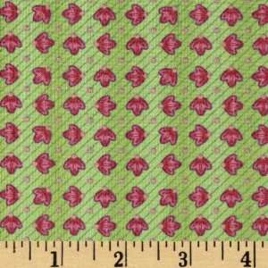   Charlotte Leaves Green/Pink Fabric By The Yard Arts, Crafts & Sewing