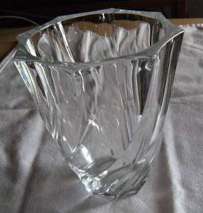 Vintage Art Glass Clear Crystal Vase Made In France 5.5 Tall  