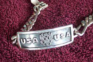 US Army sterling silver ID Style bracelet  