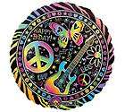    Neon Butterfly Guitar Peace Happy Birthday Balloon Party Mylar Foil