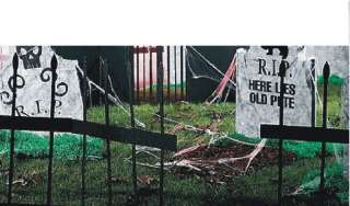 Weather Resistant Scary Cemetery Fence Yard Prop Drama  