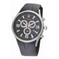 Swiss Military Chronograph Luminous Day Date Black Rubber Watch MSRP 