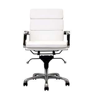 City Mid Back Conference Office Chair in White Vinyl 